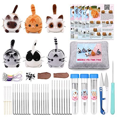 Nadelfilzen Starter Kit, Wolle Roving Set und Nadelfilzwerkzeug, Wolle Filzen Puppe Herstellung Nadelfilz Kit, Nadelfilzen Zubehör für Anfänger DIY Filzen Handwerk Projekt Nadelfilzen Starter Kit, Wolle Roving Set und Nadelfilzwerkzeug, Wolle Filzen Puppe Herstellung Nadelfilz Kit, Nadelfilzen Zubehör für Anfänger DIY Filzen Handwerk Projekt von NAMOON