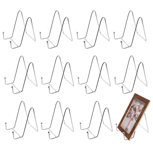 NAMYEUT 12 Stück Metall Tellerständer Silber, 4 Zoll Eisen Staffelei Display Ständer Plattenhalter, Metall Tellerhalter Ständer für Foto, Kunst, Teller, Rahmenhalter und Tabletop Art NAMYEUT 12 Stück Metall Tellerständer Silber, 4 Zoll Eisen Staffelei Display Ständer Plattenhalter, Metall Tellerhalter Ständer für Foto, Kunst, Teller, Rahmenhalter und Tabletop Art von NAMYEUT