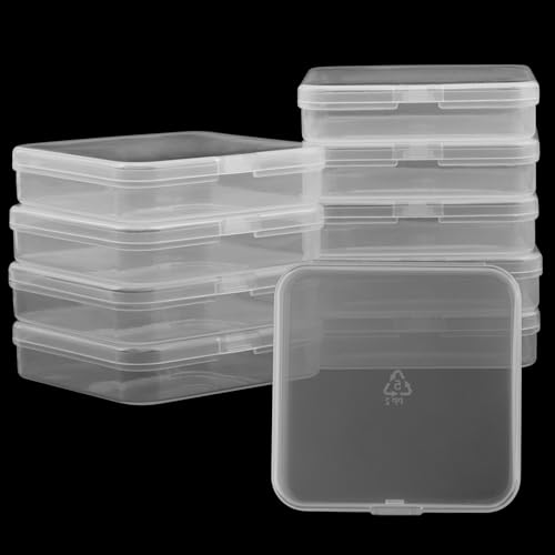 NAMYEUT 35 Stück Kleine Aufbewahrungsboxen mit Deckel 7 x 7 x 1,7 cm, Mini Aufbewahrungsbehälter, Transparent Kunststoff Sortierbox, zur Aufbewahrung von Kleinteilen, Schmuck, Bastelmaterial von NAMYEUT