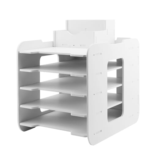 NAMYEUT 5 Tier Briefablage A4 Stapelbar Weiß, PVC Schreibtisch Organizer Papierablage Weiß, Dokumentenablage mit Stifthalter, Ablagefächer Stapelbar Datei Organizer für Büro NAMYEUT 5 Tier Briefablage A4 Stapelbar Weiß, PVC Schreibtisch Organizer Papierablage Weiß, Dokumentenablage mit Stifthalter, Ablagefächer Stapelbar Datei Organizer für Büro von NAMYEUT