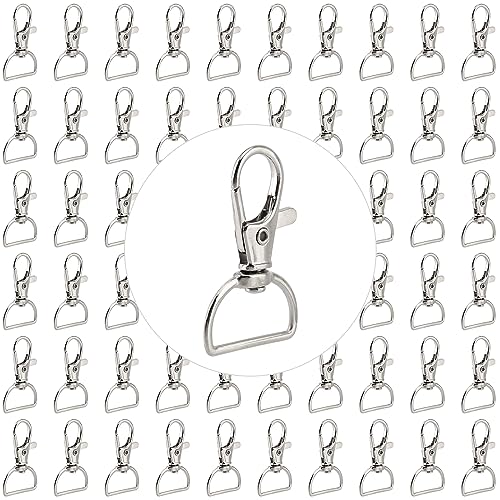 NAMYEUT 60 Stück Metallwirbel Verschlüsse, D Ring Schlüsselanhänger Metall mit 20mm Schlüsselring, Drehverschlüsse Karabinerhaken Schlüsselanhänger für Schmuck Schlüssel DIY Zubehör von NAMYEUT