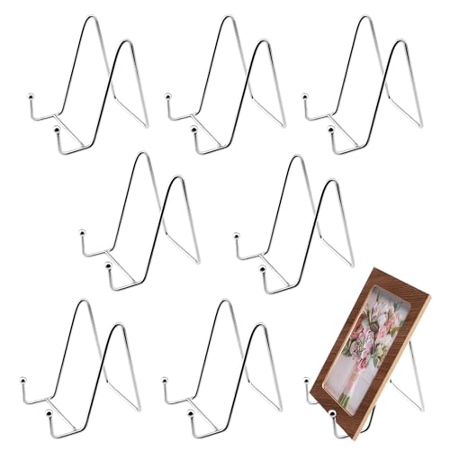 NAMYEUT 8 Stück Metall Tellerständer Silber, 4 Zoll Eisen Staffelei Display Ständer Plattenhalter, Metall Tellerhalter Ständer für Foto, Kunst, Teller, Bücher, Rahmenhalter und Tabletop Art NAMYEUT 8 Stück Metall Tellerständer Silber, 4 Zoll Eisen Staffelei Display Ständer Plattenhalter, Metall Tellerhalter Ständer für Foto, Kunst, Teller, Bücher, Rahmenhalter und Tabletop Art von NAMYEUT