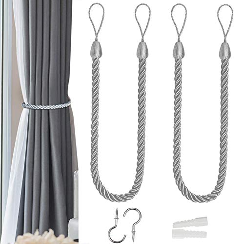 Gardinen Raffhalter, Curtain Rope Buckle, Geflochtene Vorhang Raffhalter, Raffhalter für Durchsichtige und Verdunkelnde Vorhänge, Baumwollseil, 1 Paar von NANAOUS