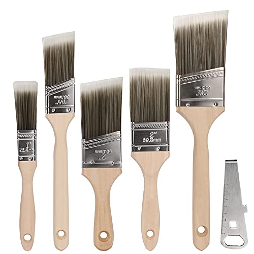 NANAPLUMS Malerpinsel 5er Set, Hochwertiger Lackierpinsel mit Farbdosen Öffner für präzise Malerarbeiten - Pinsel Acrylfarbe für alle Untergründe - Praktischer Pinselset Maler ohne Borstenverlust NANAPLUMS Malerpinsel 5er Set, Hochwertiger Lackierpinsel mit Farbdosen Öffner für präzise Malerarbeiten - Pinsel Acrylfarbe für alle Untergründe - Praktischer Pinselset Maler ohne Borstenverlust von NANAPLUMS
