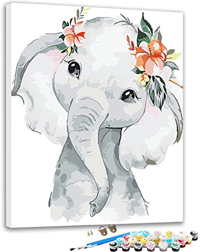 NANASUGUR Malen Nach Zahlen Erwachsene,DIY Handbemalte Ölgemälde Kits Für Wohnkultur Leinwand Gemälde Geschenk Für Erwachsene Anfänger Kinder,Junges Elefantenbaby 40x50CM Ohne Rahmen NANASUGUR Malen Nach Zahlen Erwachsene,DIY Handbemalte Ölgemälde Kits Für Wohnkultur Leinwand Gemälde Geschenk Für Erwachsene Anfänger Kinder,Junges Elefantenbaby 40x50CM Ohne Rahmen von NANASUGUR
