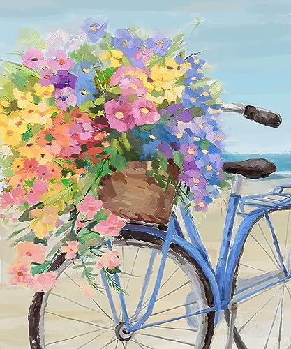 NANASUGUR Malen Nach Zahlen für Erwachsene Anfänger Kinder,mit Pinseln Acrylpigment,Landschafts Rahmenlos 40X50CM Blumen von NANASUGUR