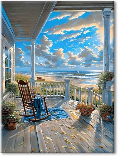 NANASUGUR Malen nach Zahlen Erwachsene, DIY Malen nach Zahlen auf Leinwand Öl Gemälde Set Paint by Numbers Adult mit Acrylfarbe Leinwand und 4 Pinsel zur Geschenk und Heimdekoration Ohne Rahmen von NANASUGUR