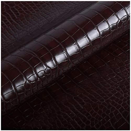Einfarbiges Kunstleder Stoff Polsterstoff Meterware 138cm Breite Helle Wasserdichter PU Möbelstoff für Ohrringe, Taschen, Automobil, Krokodil-Muster (Color : 17) von NANKAN