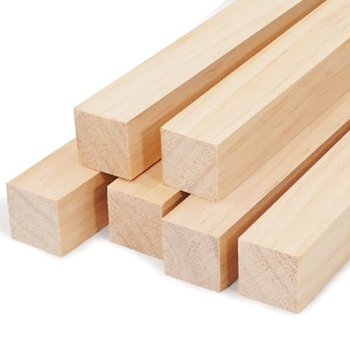 6 PCS hölzerne quadratische Dübeln Stäbe Dübeln Sticks Holz 25 x 300 mm quadratische hölzerne Dübeln Stäbe Holz für Kunsthandwerk, unfertige Hartholz Sticks, DIYers, Home Decor (25mm) von NANXJIUR
