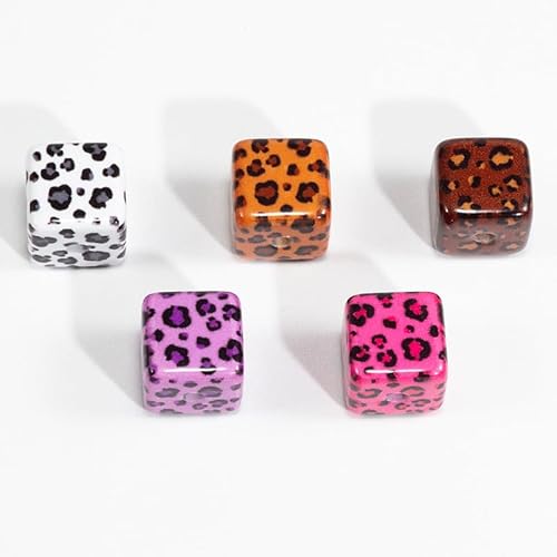 NANZU 15 * 15 mm 10/20pcs Leopardendruck Würfel Perlen Acryl -Verschiedene Perlen für Telefonzarmschmuck, Armband -Handwerk von NANZU