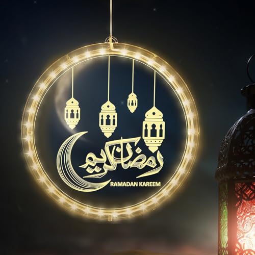 NAOLIU Ramadan Licht Deko, Eid Ramadan Dekorative Fee Licht, Mubarak Dekoration LED Lichter,Muslim Ramadan Lichterkette, Islamisch Muslimisch Licht Deko für Außen Innen Party von NAOLIU