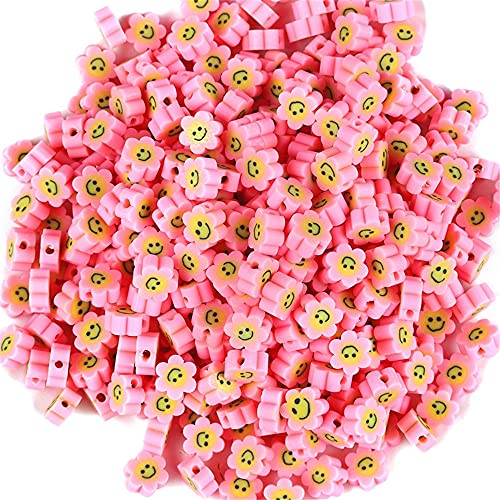 90 Stück 3D rund perlen zum Auffädeln 10mm Bunte Bastelperlen DIY Armbänder Halsketten perlen Polymer Clay Beads für Armbänder Auffädeln Halsketten Schmuck Geschenk Mädchen (F4) von NAQ