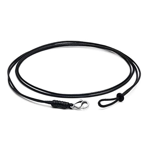 NARENDRA 1 mm Doppelstrang Edelstahlgeflecht Wachsseil Karabinerverschluss Lederband Halskette DIY Schmuckherstellung Wachsschnur Kette-Schwarz 50cm NARENDRA 1 mm Doppelstrang Edelstahlgeflecht Wachsseil Karabinerverschluss Lederband Halskette DIY Schmuckherstellung Wachsschnur Kette-Schwarz 50cm von NARENDRA