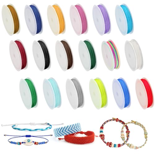 NAROSEBE 18 Rollen Baumwollschnur 1mm, Schmuckband Baumwollschnüre 10m, Wachsbänder zum Basteln, Baumwollkordel Wachsschnur Schmuck Band Wachsband für Schmuckherstellung DIY Basteln NAROSEBE 18 Rollen Baumwollschnur 1mm, Schmuckband Baumwollschnüre 10m, Wachsbänder zum Basteln, Baumwollkordel Wachsschnur Schmuck Band Wachsband für Schmuckherstellung DIY Basteln von NAROSEBE