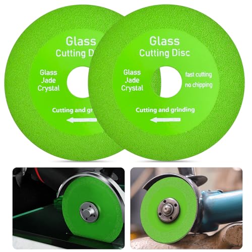 NAROSEBE 2 Stück Diamanttrennscheiben Fliesen Glas Schneiden Trennscheibe 125mm Glasschneider Diamant Glastrennscheibe Glass Cutting Disc Flexscheiben für Glas Keramik Marmor(125x22.23mm) von NAROSEBE