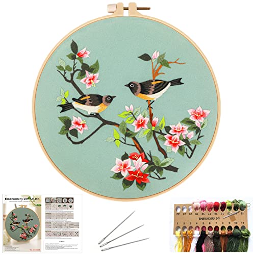 NASHRIO DIY Embroidery Kit für Erwachsene, Sticken für Anfänger, Komplettes Stickset für Hobbyisten, Stickerei Set Enthält Sticken Stoff, Stickrahmen, Sticknadeln, Embroidery Thread und Anweisung. von NASHRIO