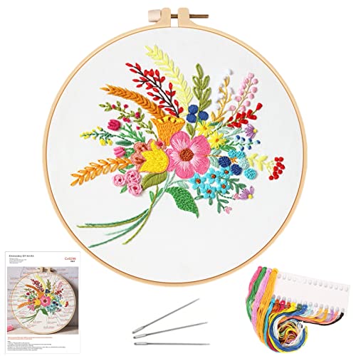 NASHRIO DIY Stickset mit Besticktes Tuch, Embroidery Hoop, Sticknadeln und Stickgarn, Anweisung, Basteln für Erwachsene, Kreuzstich-Sets für Hobbyisten, Sticken für Anfänger. von NASHRIO