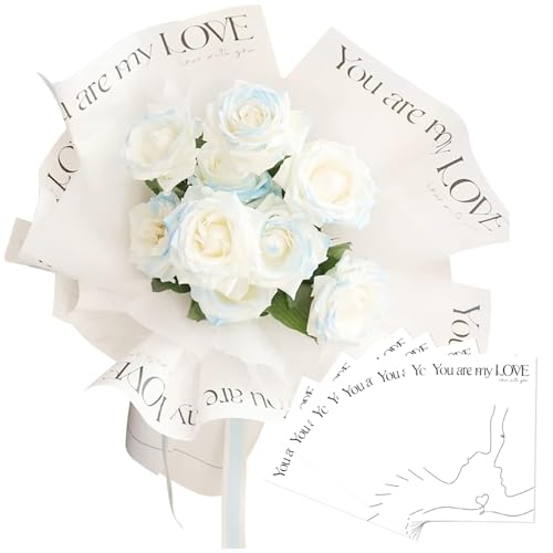 100 Blumenblumenpapier 12x18 wasserdichte verdickte koreanische Blumenstraußpapier für Geburtstag Hochzeitsurlaub Dekoration 100 Blumenblumenpapier 12x18 wasserdichte verdickte koreanische Blumenstraußpapier für Geburtstag Hochzeitsurlaub Dekoration von NASSMOSSE