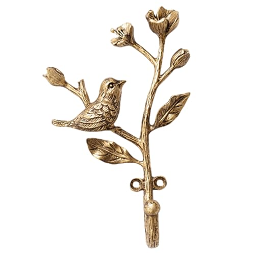 Blumenwandhaken Vintage -Legierung Vogel auf Ast mit Blumen dekorative Wandhaken für hängende Mäntel, Hüte, Schlüssel von NASSMOSSE