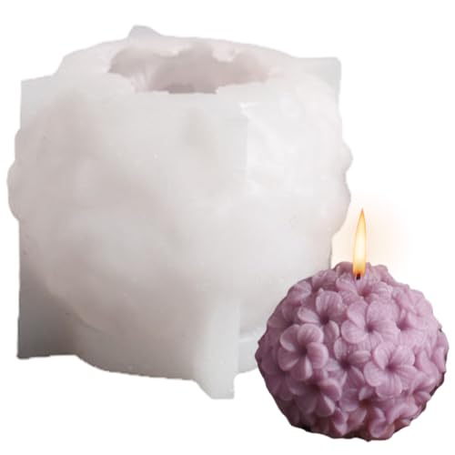 Kerzenformen, 3d Plumeria Blumenkugel Kerze Herstellung von Formen Silikonform für Fondant, mini handgefertigte Seife, Lotionsstange, Wachsstift Kerzenformen, 3d Plumeria Blumenkugel Kerze Herstellung von Formen Silikonform für Fondant, mini handgefertigte Seife, Lotionsstange, Wachsstift von NASSMOSSE