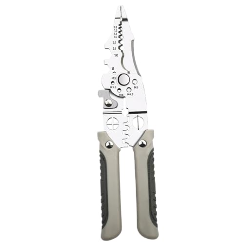 Multifunktionale Abisolierzange Crimper Kabelschneider Zange 21,6 cm Edelstahl Multifunktionale Abisolierzange mit Gummigriff Multifunktions-Drahtzange Werkzeug zum Schneiden, Abisolieren, Scheren Multifunktionale Abisolierzange Crimper Kabelschneider Zange 21,6 cm Edelstahl Multifunktionale Abisolierzange mit Gummigriff Multifunktions-Drahtzange Werkzeug zum Schneiden, Abisolieren, Scheren von NASSMOSSE