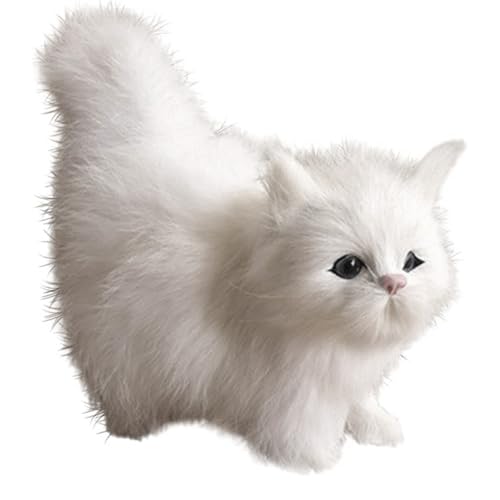 NASSMOSSE Realistische Katzenplüsch, stehende Kunstpelzkatze Puppe, dekorative simulierte Fotografie, weiß NASSMOSSE Realistische Katzenplüsch, stehende Kunstpelzkatze Puppe, dekorative simulierte Fotografie, weiß von NASSMOSSE