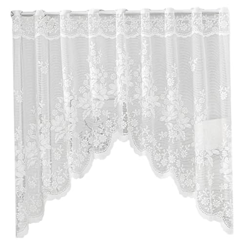 NASSMOSSE Spitzenvalance, 63x39 Blumen bestickte Valance Vorhänge mit Stangenloch, dekorativer Vorhang für Fenster, Tür, Buchregal, Schrank NASSMOSSE Spitzenvalance, 63x39 Blumen bestickte Valance Vorhänge mit Stangenloch, dekorativer Vorhang für Fenster, Tür, Buchregal, Schrank von NASSMOSSE