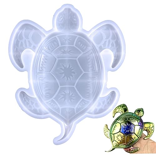 Schildkrötenform Silikonform 7,48 Zoll Meeresschildkröte Epoxidharz Form Leicht zu lösen Wiederverwendbare DIY 3D Große Meerestier Silikonformen für Home Wall Decor von NASSMOSSE