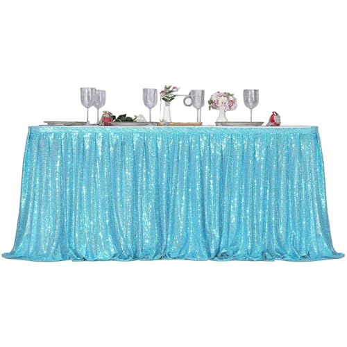 Tischrock, 108x28 -Zoll -Rechteck -Pailletten -Tischrock, Glitter -Tischdecke für Babyparty, Geburtstagsfeier, Hochzeit, Weihnachten, Urlaub Tischrock, 108x28 -Zoll -Rechteck -Pailletten -Tischrock, Glitter -Tischdecke für Babyparty, Geburtstagsfeier, Hochzeit, Weihnachten, Urlaub von NASSMOSSE