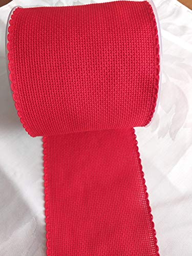 NASTRIFICIO ROSSI SAS Leinwandband Aida 2,5 m Variante Weihnachten (103 mm, rot) von NASTRIFICIO ROSSI SAS