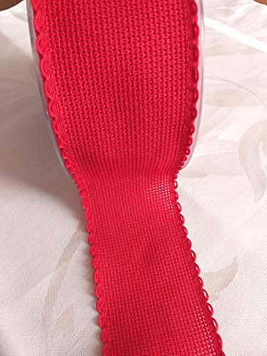 NASTRIFICIO ROSSI SAS Leinwandband Aida 2,5 m Variante Weihnachten (53 mm, rot) von NASTRIFICIO ROSSI SAS