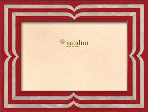 NATALINI, BELLAGIO ROSSOBIANCO 10X 15 cm, Bilderrahmen mit Unterstützung für Tisch, Holz, Rot, äußere Ausmaß 15 X 20 X 1,5 cm von Natalini