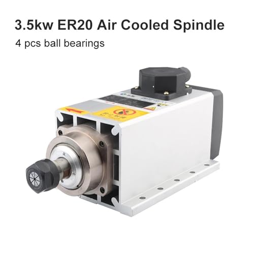 3,5 kW, ER20, quadratische luftgekühlte Spindel, mit Montageflansch, 220 V 380 V, 4-teiliges Lager for Fräsmaschine(3.5kw 380V ER20) von NATEPLALFC