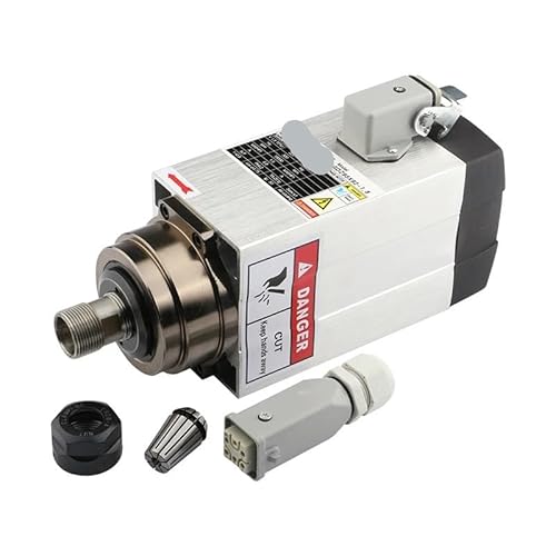 NATEPLALFC 1,5 kW quadratische luftgekühlte Spindel ER20 Spannfutter 4 Lager 220 V 380 V 300 Hz 18000 U/min for Router und Fräsmaschine(1.5kw 220V Flange) von NATEPLALFC