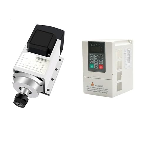 NATEPLALFC Permanentmagnetmotor, ER20-Spannfutter, 1,5 kW, 220 V, 6000 U/min, luftgekühlte Spindel mit konstanter Leistung und Flansch, Fräsmaschine(Set) von NATEPLALFC