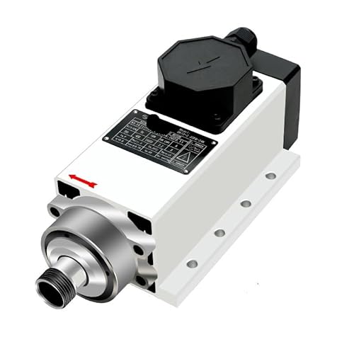 NATEPLALFC Quadratischer luftgekühlter Spindelmotor, Maschinenspindel, 220 V 380 V, 2,2 kW, 400 Hz, 24000 U/min, ER20, Chuck-4-Lager(2.2kw ER20 380V) von NATEPLALFC