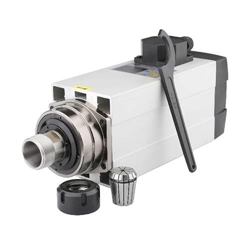 NATEPLALFC Spindelmotor, 3,5 kW, 220 V, 380 V, quadratische luftgekühlte Spindel, ER32-Spannzange, 18000 U/min, 300 Hz, for Fräsen, Kabelbox-Version(6.0kw ER32 380V) von NATEPLALFC