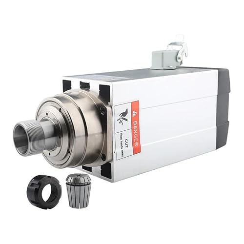 NATEPLALFC Spindelmotor, 4,5 kW ER32 Vierkantspindel mit Luftkühlung, 220 V/380 V Werkzeugmaschinenspindel, 300 Hz, 18000 U/min, Fräsen(4.5kw ER32 220V) von NATEPLALFC