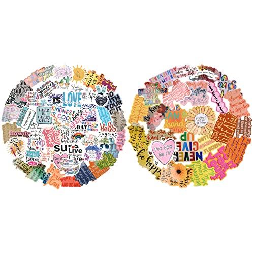 NATONDI Aesthetic & Motivation Sticker Set für Kinder & Erwachsene (100 Stück) - Coole & lustige Vinyl Sticker für Jungen & Mädchen - Aufkleber Pack für Laptop, Notebook, Tagebuch & Journal von NATONDI