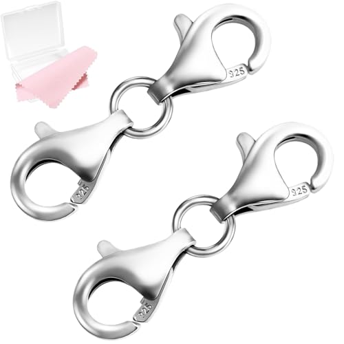 NATOSU 2 Stück Doppelte Karabinerverschlüsse aus 925er Sterlingsilber, Halskettenverlängerung, doppelter Halskettenverschluss und -verschlüsse, Armbandverschlüsse NATOSU 2 Stück Doppelte Karabinerverschlüsse aus 925er Sterlingsilber, Halskettenverlängerung, doppelter Halskettenverschluss und -verschlüsse, Armbandverschlüsse von NATOSU