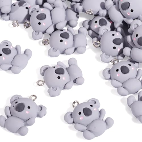 NATOSU 20 Stück Harz-Anhänger mit Wäscheklammer aus Platineisen, süßer Koala für die Herstellung von Schmuck, Ohrringen und Armbändern NATOSU 20 Stück Harz-Anhänger mit Wäscheklammer aus Platineisen, süßer Koala für die Herstellung von Schmuck, Ohrringen und Armbändern von NATOSU