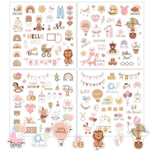 NATOSU 4 Bögen Baby Fotoalbum Sticker Scrapbook Zubehör Baby Sticker Taufe Aufkleber Taufe Baby Party Deko für Fotoalbum Karten Taufe Kommunion Konfirmation Geschenke NATOSU 4 Bögen Baby Fotoalbum Sticker Scrapbook Zubehör Baby Sticker Taufe Aufkleber Taufe Baby Party Deko für Fotoalbum Karten Taufe Kommunion Konfirmation Geschenke von NATOSU