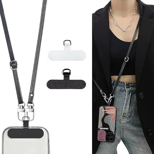 NATOSU Leder-Handy-Umhängegurt, 2 × Pads, Umhänge-Handy-Lanyards, verstellbare Handykette, kompatibel mit den meisten Smartphones. NATOSU Leder-Handy-Umhängegurt, 2 × Pads, Umhänge-Handy-Lanyards, verstellbare Handykette, kompatibel mit den meisten Smartphones. von NATOSU