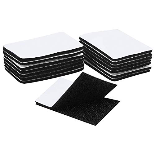 NATUCE 15 Stück Klettband Selbstklebend Extra Stark Klettverschlus, Doppelseitig Klebende Klettband, Klettband Selbstklebend Extra Stark (Rechteck 60 x 40mm, Schwarz) von NATUCE
