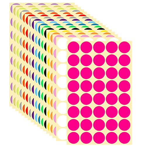 NATUCE 2.5cm Bunt Runde Punktaufkleber, Selbstklebende Markierungspunkte Farbkodierung Etiketten klebepunkte Aufkleber Etiketten für Kalender, Basteln, Papier, 720 Stück von NATUCE