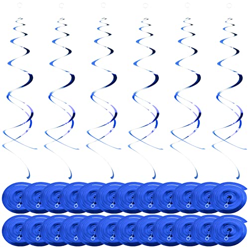 NATUCE 30 Stück Folien Party Hängend Wirbel Dekorationen, Deckenhänger Spiral Girlanden Wirbel Deko Wirbel deckenhänger Luftschlangen für Hochzeit,Weihnachten,Geburtstag, Junge und Mädchen (Blau) von NATUCE