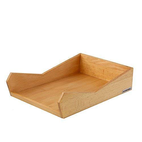 NATUREHOME SKRIPT Briefablage Holz Buche - 24x35x8cm liegende Aufbewahrung DIN A4 Organizer Schreibtisch zur Ablage für Dokumente & Briefe Ordnung in Büro Schule und Arbeitszimmer von NATUREHOME