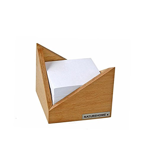NATUREHOME Zettelbox Notizbox SKRIPT aus massivem Buchenholz – modernes Holz Design - Notizwürfel für Notizzettel 9x9cm von NATUREHOME
