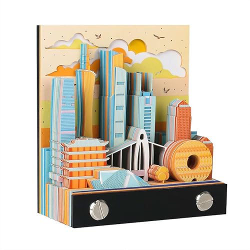 3D-Notizblock, Kunstkalender, Haftnotizen, Fantasie-Schloss, 3D-Notizblock mit Papierskulptur, Kunst, mehrfarbiges Papier, Notiz mit Silhouette, DIY-Schreibtischdekoration 3D-Notizblock, Kunstkalender, Haftnotizen, Fantasie-Schloss, 3D-Notizblock mit Papierskulptur, Kunst, mehrfarbiges Papier, Notiz mit Silhouette, DIY-Schreibtischdekoration von NAUXIU