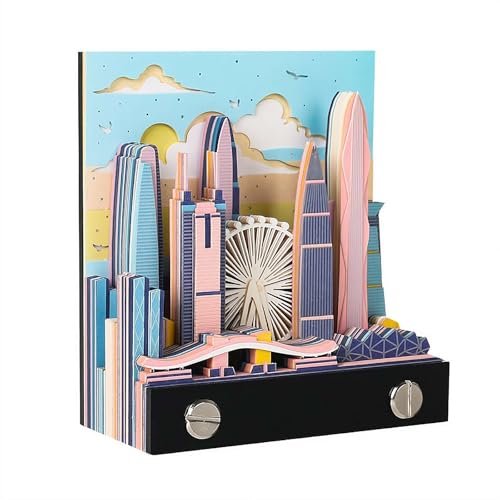 3D-Notizblock, Kunstkalender, Haftnotizen, Fantasie-Schloss, 3D-Notizblock mit Papierskulptur, Kunst, mehrfarbiges Papier, Notiz mit Silhouette, DIY-Schreibtischdekoration 3D-Notizblock, Kunstkalender, Haftnotizen, Fantasie-Schloss, 3D-Notizblock mit Papierskulptur, Kunst, mehrfarbiges Papier, Notiz mit Silhouette, DIY-Schreibtischdekoration von NAUXIU